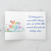 Joyful Happy Holidays Seasonal Graphic Feestdagen Kaart (Binnen)