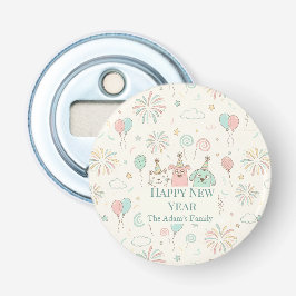 Joyful Happy New Year 2026  Button Flesopener