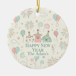 Joyful Happy New Year 2026 Name Keramisch Ornament