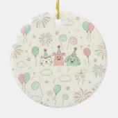 Joyful Happy New Year 2026 Name Keramisch Ornament (Achterkant)