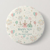 Joyful Happy New Year 2026  Ronde Button 7,6 Cm (Voorkant)