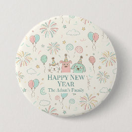 Joyful Happy New Year 2026  Ronde Button 7,6 Cm