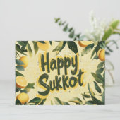 🌿🍋Joyful Harvest: Een Sukkot Blessing kaart (Staand voorkant)