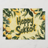 🌿🍋Joyful Harvest: Een Sukkot Blessing kaart (Voorkant / Achterkant)