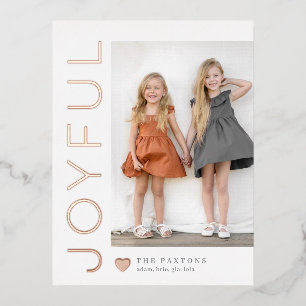 Joyful Heart Editable Color Folie Holiday Briefkaa Feestdagen Briefkaart