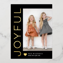 Joyful Heart Editable Color Folie Holiday Briefkaa Feestdagen Briefkaart