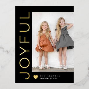 Joyful Heart Editable Color Folie Holiday Briefkaa Feestdagen Briefkaart
