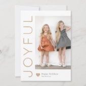 Joyful Heart EDITABLE COLOR Holiday Photo Card Feestdagenkaart (Voorkant)