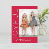 Joyful Heart EDITABLE COLOR Holiday Photo Card Feestdagenkaart (Staand voorkant)
