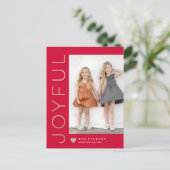 Joyful Heart EDITABLE COLOR Holiday Postcard Feestdagenkaart (Staand voorkant)