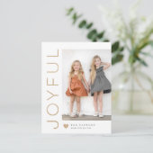 Joyful Heart EDITABLE COLOR Holiday Postcard Feestdagenkaart (Staand voorkant)