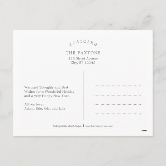 Joyful Heart EDITABLE COLOR Holiday Postcard Feestdagenkaart (Achterkant)