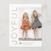 Joyful Heart EDITABLE COLOR Holiday Postcard Feestdagenkaart (Voorkant)