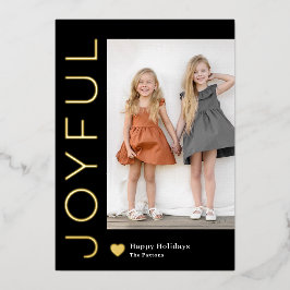 Joyful Heart Folie Holiday Kaart Editable Color