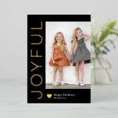 Joyful Heart Folie Holiday Kaart Editable Color (Staand Voorkant)