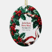 Joyful Heart, Merry Mind — Luxury Holly Berry Keramisch Ornament (Rechts)