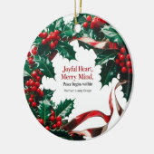 Joyful Heart, Merry Mind — Luxury Holly Berry Keramisch Ornament (Links)