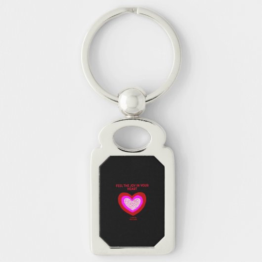 Joyful Heart Rectangle Metal Sleutelhanger (Voorkant)