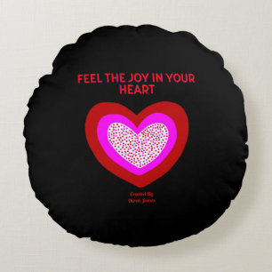 Joyful Heart Round Sierkussen Rond Kussen