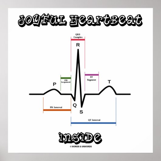 Joyful Heartbeat Inside ECG ECG Electrocardiogram Poster (Voorkant)