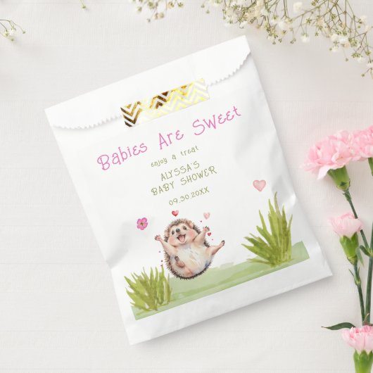 Joyful Hedgehog Garden Party Sweet Baby shower Bedankzakje (Gezegeld)