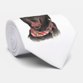 Joyful Holiday Black Labrador Retriever Dog Stropdas (Opgerold)