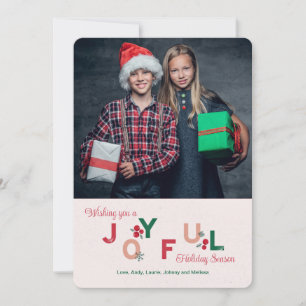 Joyful Holiday-fotokaart Aankondiging