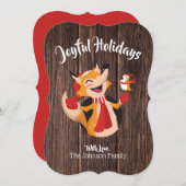 Joyful Holiday Fox & bird Flat Kaart (Voorkant / Achterkant)