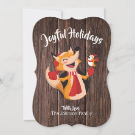Joyful Holiday Fox & bird Flat Kaart