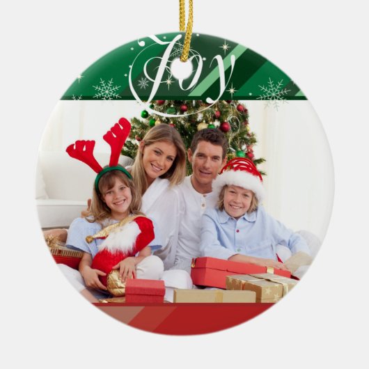 Joyful Holiday Keramisch Ornament (Voorkant)