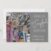 Joyful Holiday Modern Family Foto Folded Kaart (Voorkant)