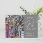 Joyful Holiday Modern Family Foto Folded Kaart (Staand voorkant)