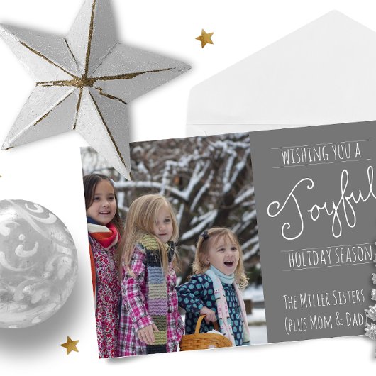 Joyful Holiday Modern Family Foto Folded Kaart