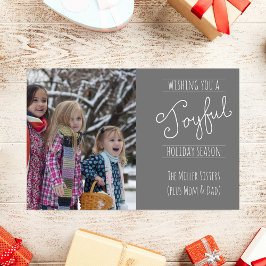 Joyful Holiday Modern Family Foto Folded Kaart