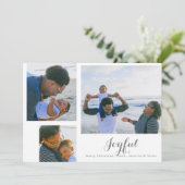 Joyful Holiday Photo Card in White Feestdagenkaart (Staand voorkant)