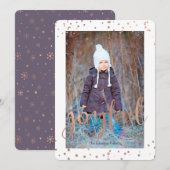 Joyful Holiday | Roos Gold Foil | Fotokaart Feestdagenkaart (Voorkant / Achterkant)