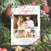 Joyful Holiday Season Winter Floral 3 Fotokaarten Feestdagenkaart