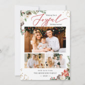 Joyful Holiday Season Winter Floral 3 Fotokaarten Feestdagenkaart (Voorkant)