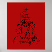 Joyful Holiday Tree - Typografie Art Feestelijke w Poster (Voorkant)