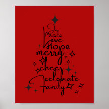 Joyful Holiday Tree - Typografie Art Feestelijke w