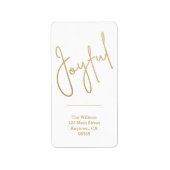 JOYFUL Holiday wenst Gold Faux-Folie Etiket (Voorkant)