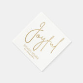 JOYFUL Holiday wenst Gold Faux-Folie Servet (Hoek)
