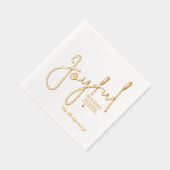 JOYFUL Holiday Wishes Gold Folie Servetten (Rechts)