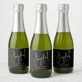 JOYFUL Holiday Wishes Gold on Black Sparkling Wijnetiket (Flessen)