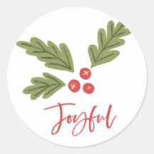 Joyful Holly Berry Modern Bold Holiday Red