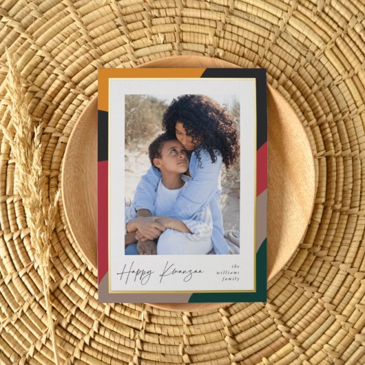 Joyful Hues Vertical Photo Kwanzaa Folie Feestdagenkaart