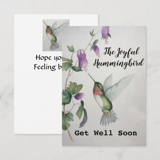 Joyful Hummingbird krijgt goede Kaart (Voorkant / Achterkant)