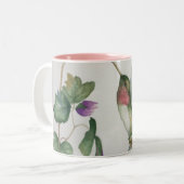 Joyful Hummingbird Waterverf Elegant Name Tweekleurige Koffiemok (Voorkant links)