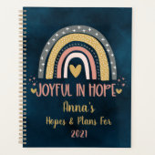 Joyful in Hope roze Christelijke regenboog 2022 Planner (Voorkant)