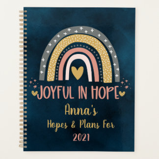Joyful in Hope roze Christelijke regenboog 2022 Planner